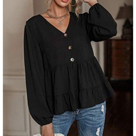 SHEIN Tops - Shein babydoll peplum top size L